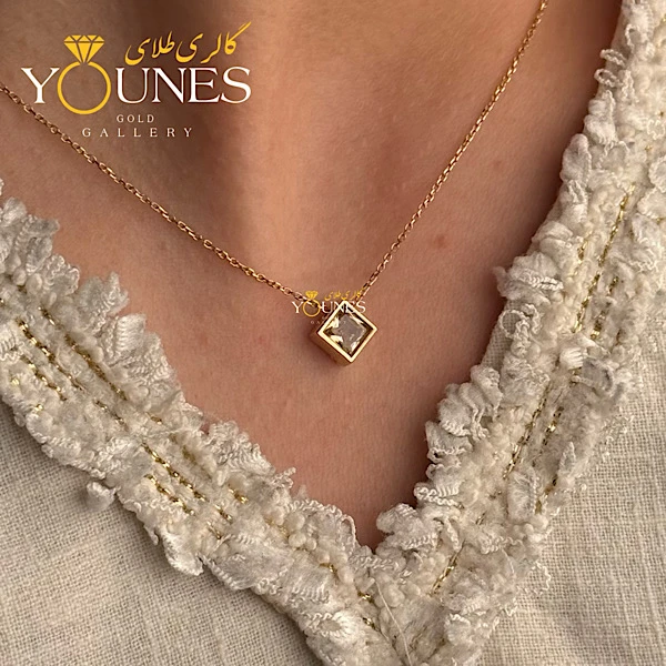 گردنبند طلا سواروسکی لوزی گلد